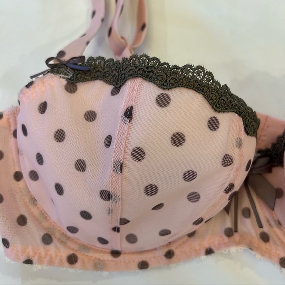 NEW NWT Freya Patsy Polka Dot Underwire Lined Half Cup Bra Ballet Pink Size 30D - Picture 4 of 14